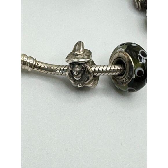 Authentic Pandora 925 sterling silver 7.5" charm bracelet w/10 charms 50.28G - Picture 7 of 7